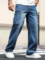 Cygnowear Plus Size Straight-Leg Denim Jeans – Dark Wash - Image 2