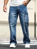 Cygnowear Plus Size Straight-Leg Denim Jeans – Dark Wash - Image 3