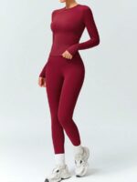 Women's Solid Color Casual Sports Top And Pants Set, Suitable For Daily Yoga And Workout - Image 4